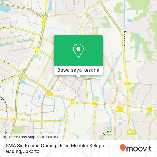 Peta SMA Sis Kelapa Gading, Jalan Mustika Kelapa Gading