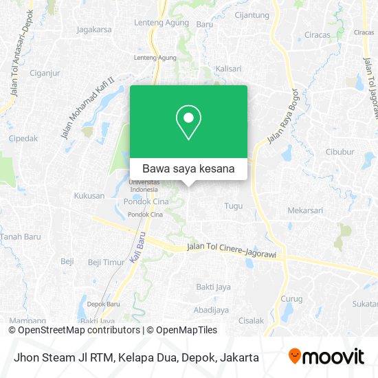 Peta Jhon Steam Jl RTM, Kelapa Dua, Depok