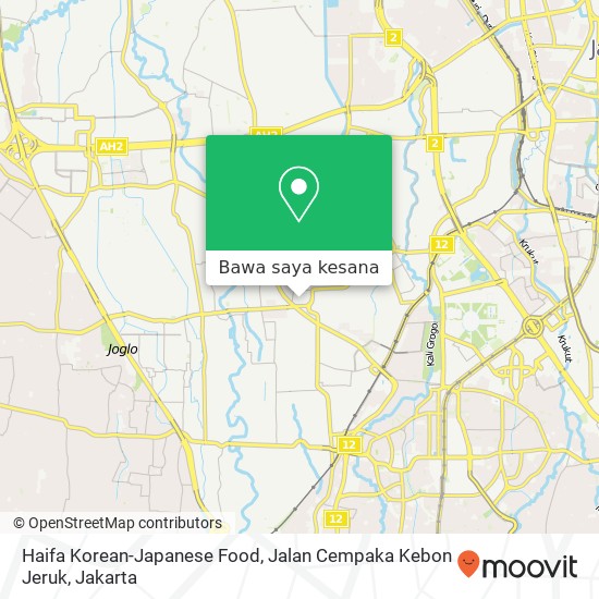 Peta Haifa Korean-Japanese Food, Jalan Cempaka Kebon Jeruk