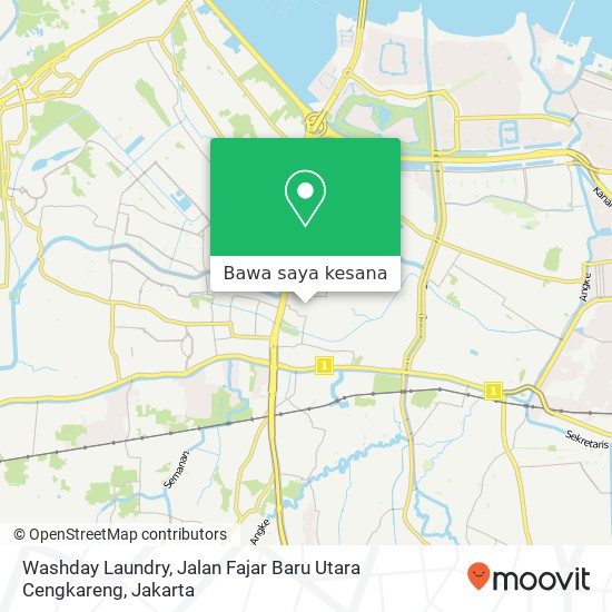 Peta Washday Laundry, Jalan Fajar Baru Utara Cengkareng