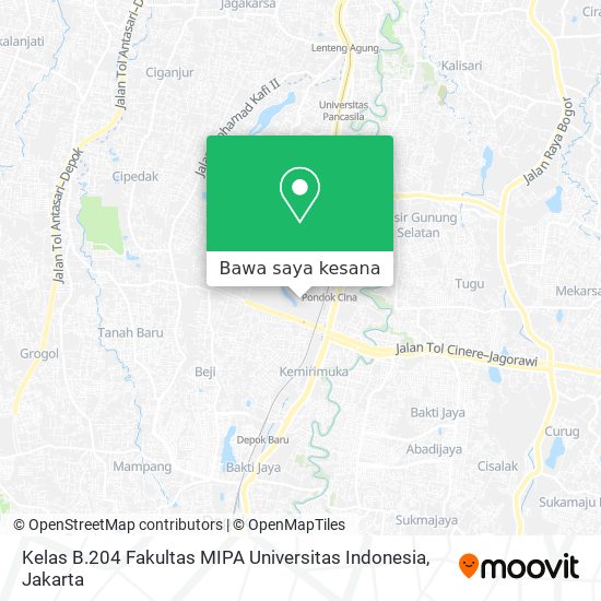 Peta Kelas B.204 Fakultas MIPA Universitas Indonesia