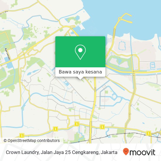 Peta Crown Laundry, Jalan Jaya 25 Cengkareng