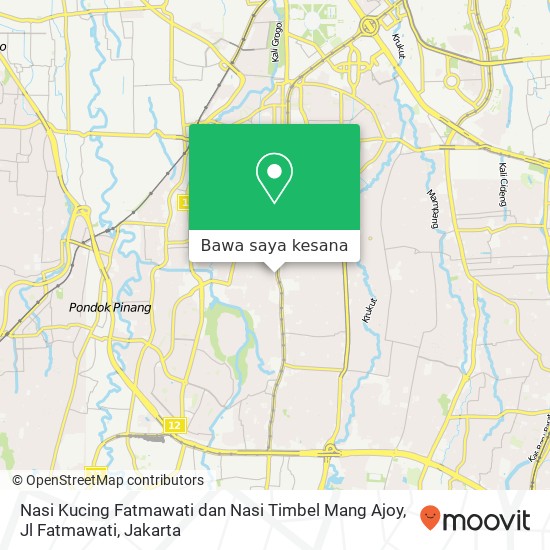 Peta Nasi Kucing Fatmawati dan Nasi Timbel Mang Ajoy, Jl Fatmawati