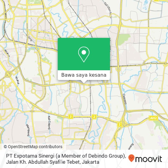 Peta PT Expotama Sinergi (a Member of Debindo Group), Jalan Kh. Abdullah Syafi'ie Tebet