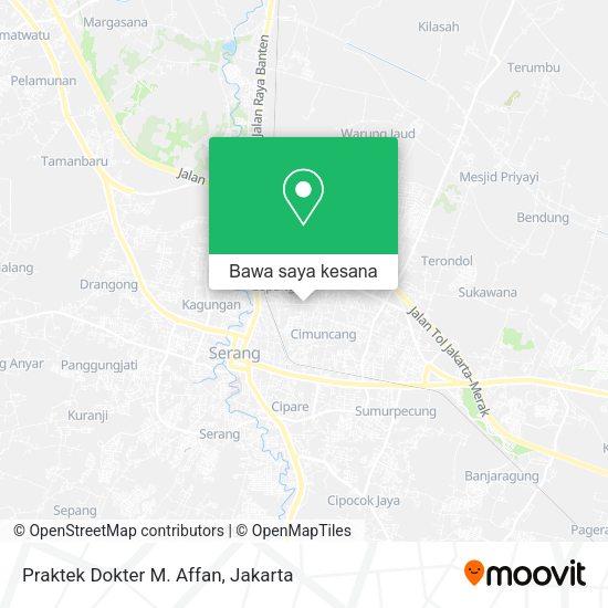 Peta Praktek Dokter M. Affan, Jalan Semaun Bakri Serang
