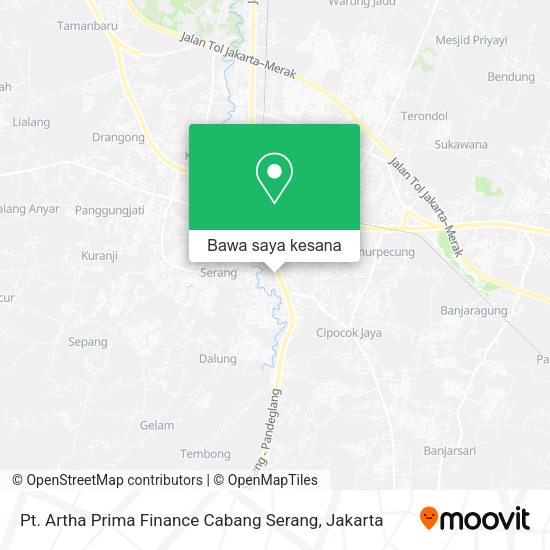 Peta Pt. Artha Prima Finance Cabang Serang, Indonesia