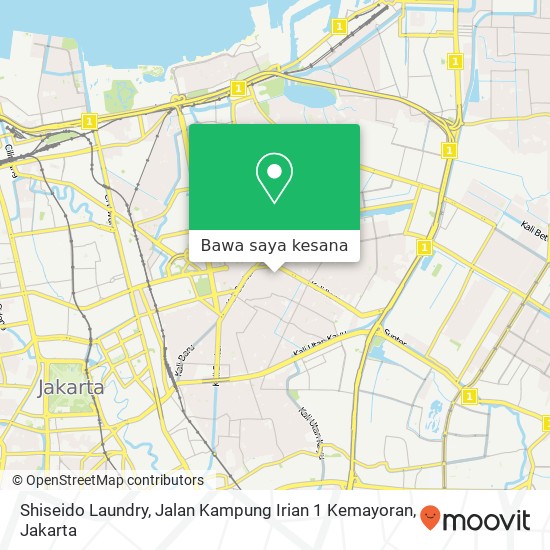 Peta Shiseido Laundry, Jalan Kampung Irian 1 Kemayoran