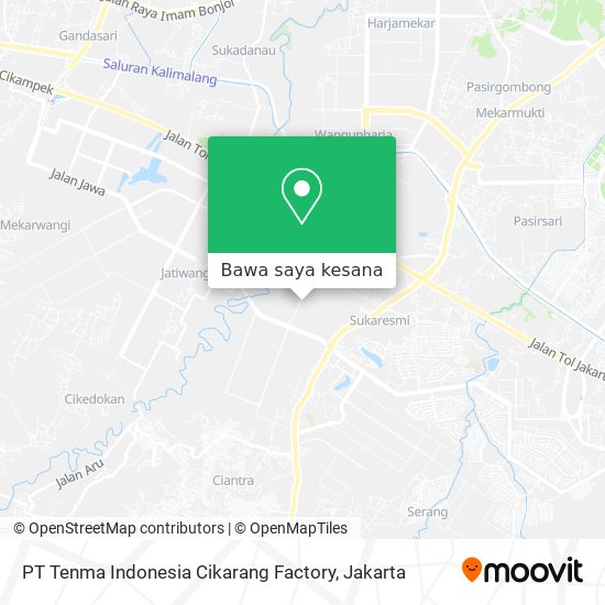 Peta PT Tenma Indonesia Cikarang Factory