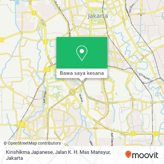 Peta Kirishikma Japanese, Jalan K. H. Mas Mansyur