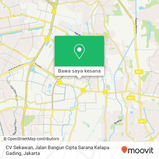 Peta CV Sekawan, Jalan Bangun Cipta Sarana Kelapa Gading