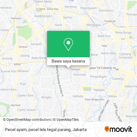 Peta Pecel ayam, pecel lele tegal parang