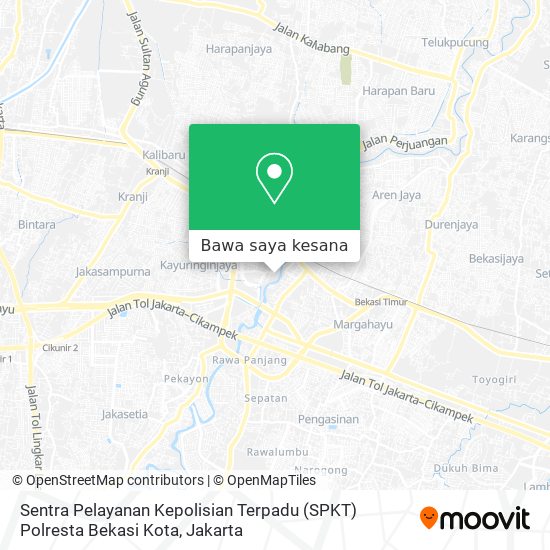 Peta Sentra Pelayanan Kepolisian Terpadu (SPKT) Polresta Bekasi Kota