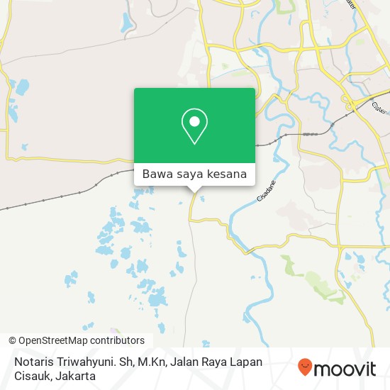 Peta Notaris Triwahyuni. Sh, M.Kn, Jalan Raya Lapan Cisauk