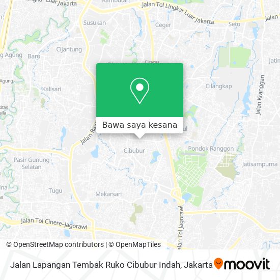 Peta Jalan Lapangan Tembak Ruko Cibubur Indah