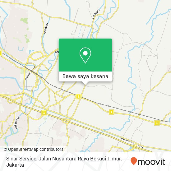 Peta Sinar Service, Jalan Nusantara Raya Bekasi Timur