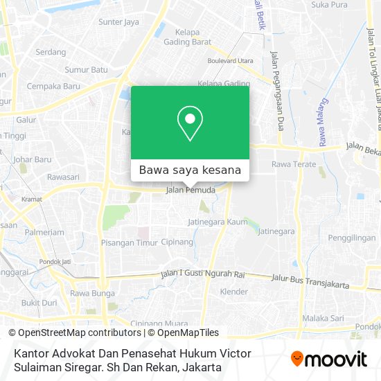 Peta Kantor Advokat Dan Penasehat Hukum Victor Sulaiman Siregar. Sh Dan Rekan