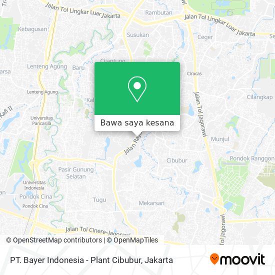 Peta PT. Bayer Indonesia - Plant Cibubur