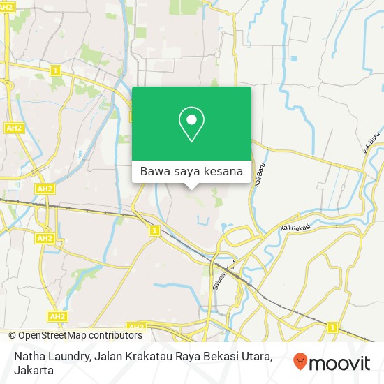 Peta Natha Laundry, Jalan Krakatau Raya Bekasi Utara