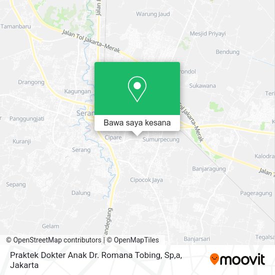 Peta Praktek Dokter Anak Dr. Romana Tobing, Sp,a, Serang