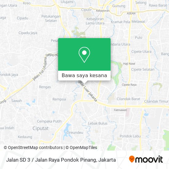 Peta Jalan SD 3 / Jalan Raya Pondok Pinang