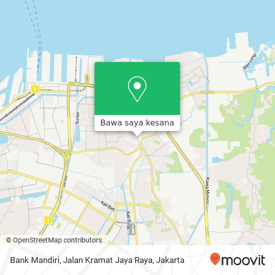 Peta Bank Mandiri, Jalan Kramat Jaya Raya