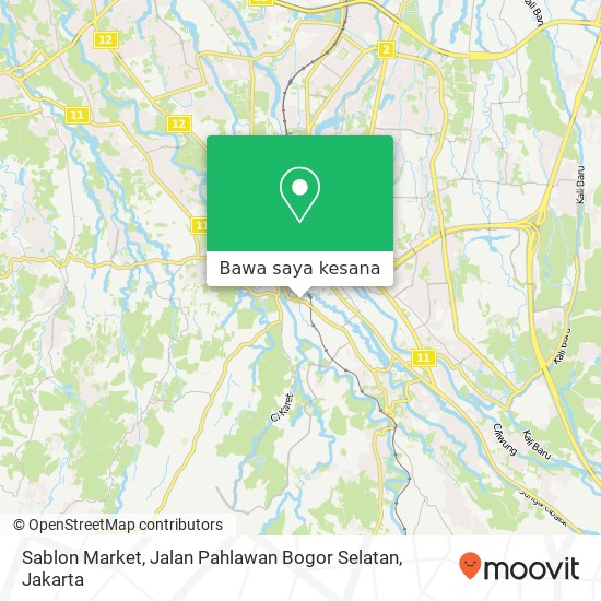 Peta Sablon Market, Jalan Pahlawan Bogor Selatan