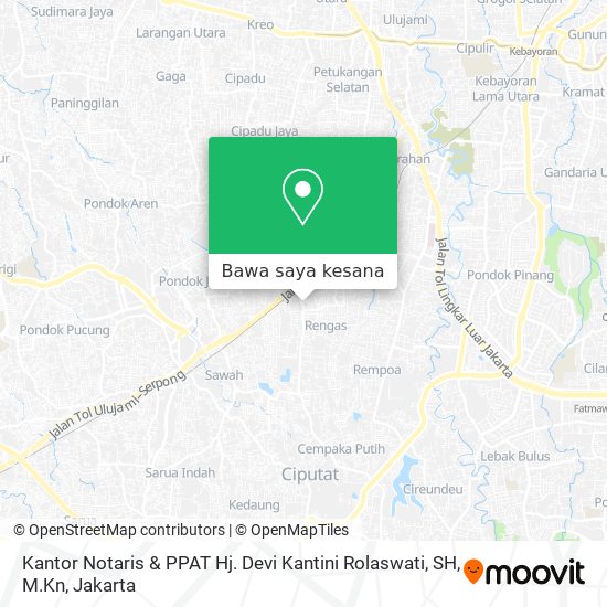 Peta Kantor Notaris & PPAT Hj. Devi Kantini Rolaswati, SH, M.Kn