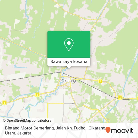 Peta Bintang Motor Cemerlang, Jalan Kh. Fudholi Cikarang Utara