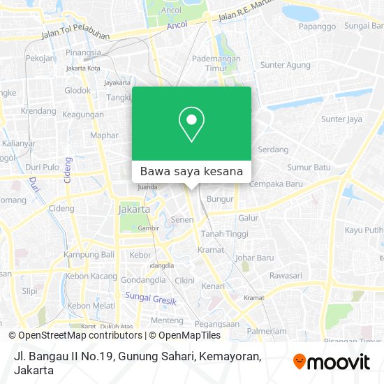 Peta Jl. Bangau II No.19, Gunung Sahari, Kemayoran