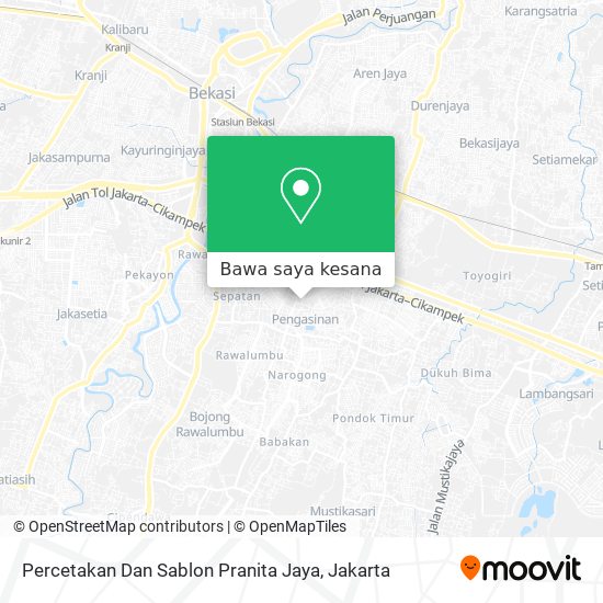 Peta Percetakan Dan Sablon Pranita Jaya