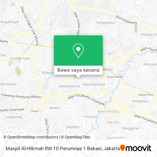 Peta Masjid Al-Hikmah RW 10 Perumnas 1 Bekasi