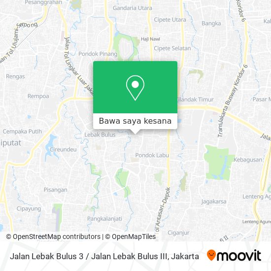 Peta Jalan Lebak Bulus 3 / Jalan Lebak Bulus III