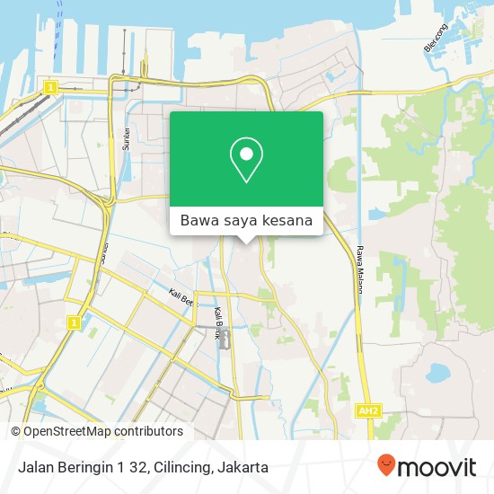 Peta Jalan Beringin 1 32, Cilincing