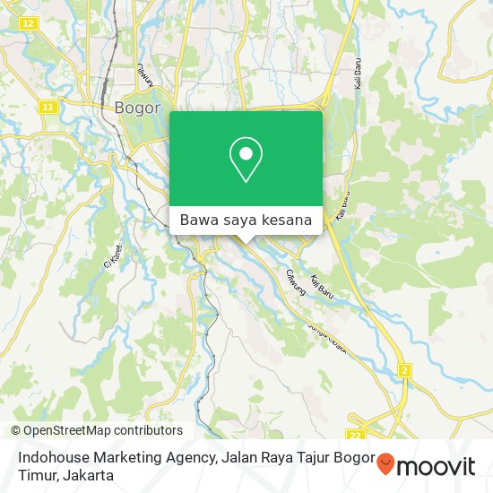 Peta Indohouse Marketing Agency, Jalan Raya Tajur Bogor Timur