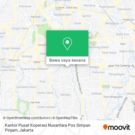 Peta Kantor Pusat Koperasi Nusantara Pos Simpan Pinjam