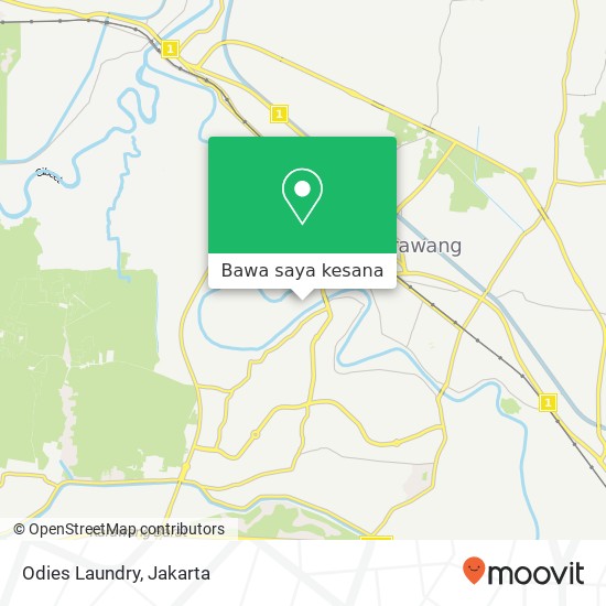 Peta Odies Laundry, Jalan H. O. S. Cokroaminoto Karawang Barat