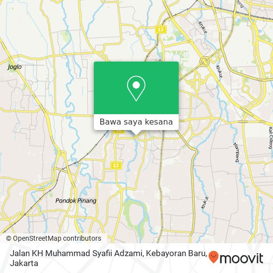 Peta Jalan KH Muhammad Syafii Adzami, Kebayoran Baru