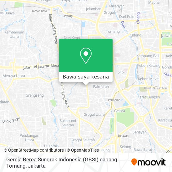Peta Gereja Berea Sungrak Indonesia (GBSI) cabang Tomang