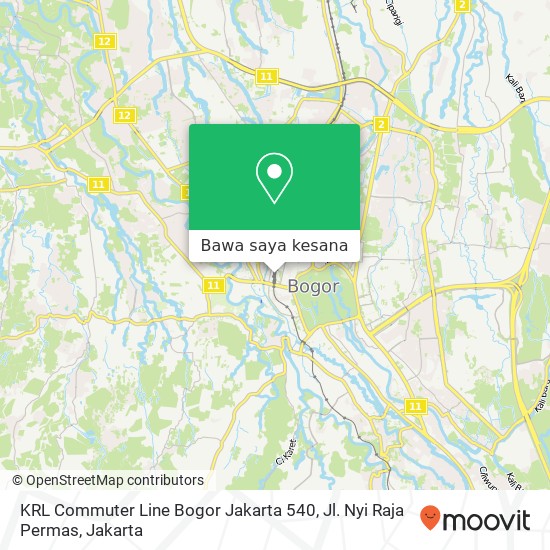 Peta KRL Commuter Line Bogor Jakarta 540, Jl. Nyi Raja Permas