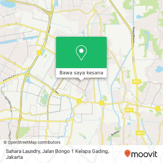 Peta Sahara Laundry, Jalan Bongo 1 Kelapa Gading