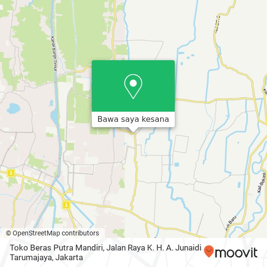 Peta Toko Beras Putra Mandiri, Jalan Raya K. H. A. Junaidi Tarumajaya