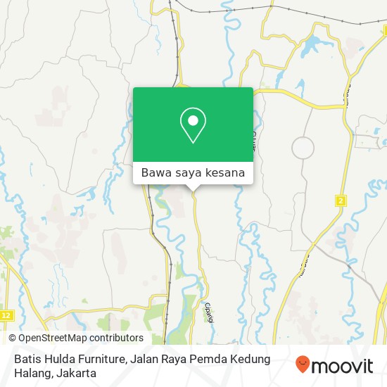 Peta Batis Hulda Furniture, Jalan Raya Pemda Kedung Halang