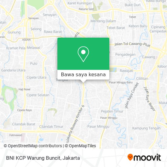 Peta BNI KCP Warung Buncit