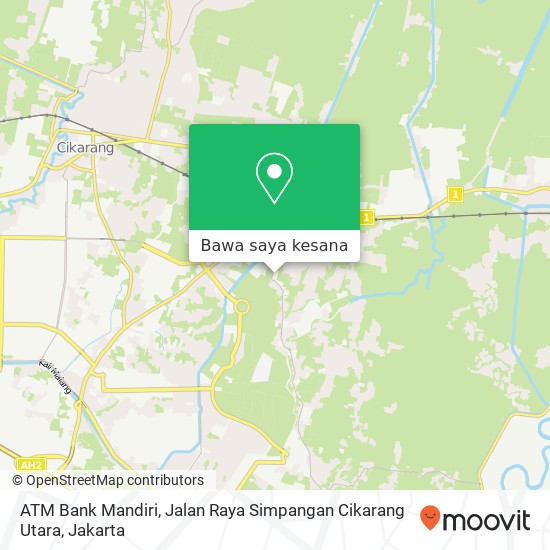 Peta ATM Bank Mandiri, Jalan Raya Simpangan Cikarang Utara