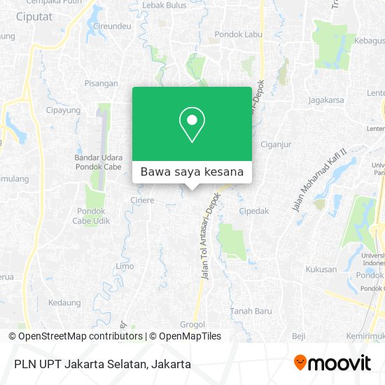 Peta PLN UPT Jakarta Selatan