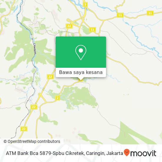 Peta ATM Bank Bca 5879-Spbu Cikretek, Caringin
