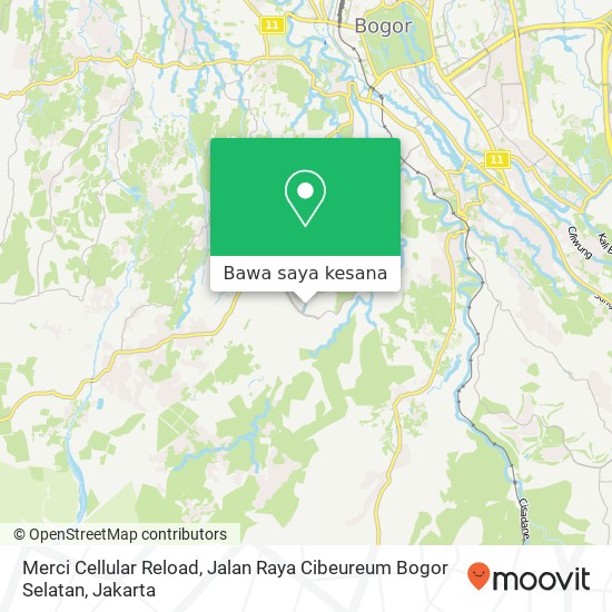 Peta Merci Cellular Reload, Jalan Raya Cibeureum Bogor Selatan