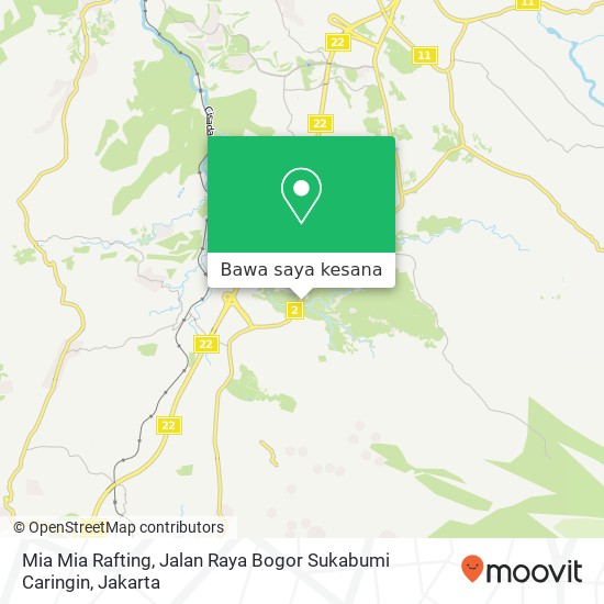 Peta Mia Mia Rafting, Jalan Raya Bogor Sukabumi Caringin