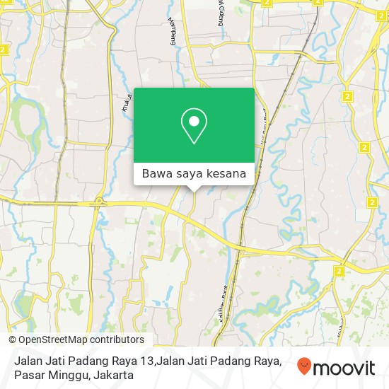 Peta Jalan Jati Padang Raya 13,Jalan Jati Padang Raya, Pasar Minggu