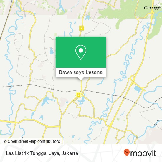 Peta Las Listrik Tunggal Jaya, Jalan Raya Bogor Cibinong